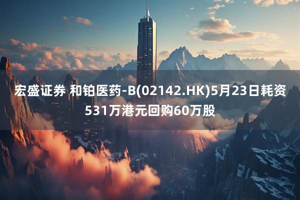 宏盛证券 和铂医药-B(02142.HK)5月23日耗资531万港元回购60万股