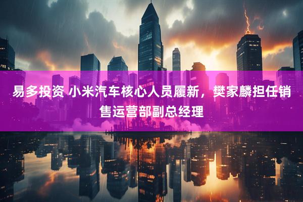 易多投资 小米汽车核心人员履新，樊家麟担任销售运营部副总经理